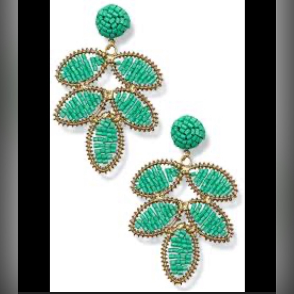 Francesca’s earring lot summer green and crystal clover